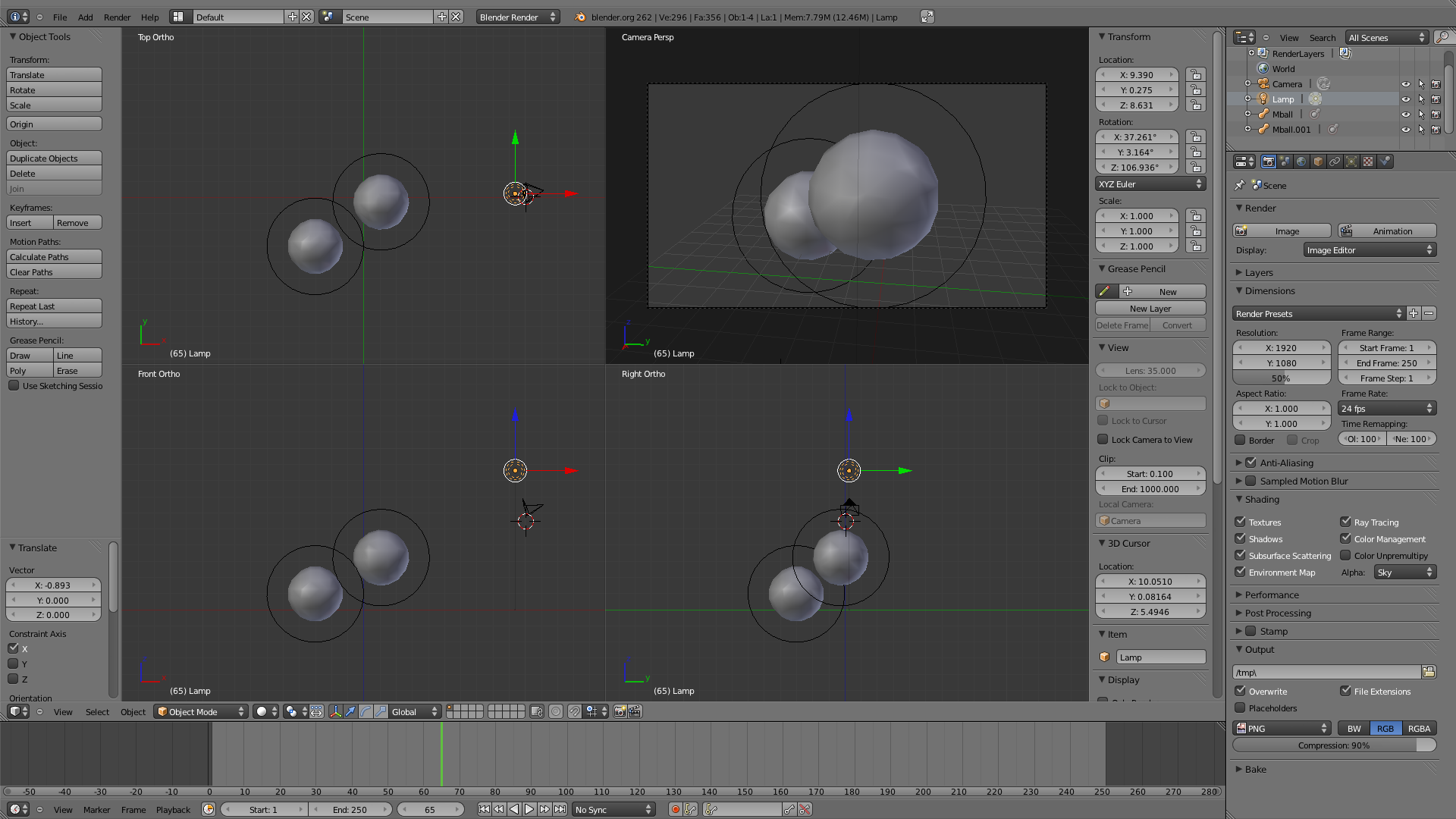 Reproducing the ray tracing scene in Blender