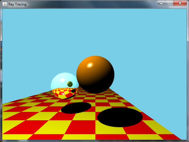 Ray tracer with reflecting sphere as seen using 1 light source